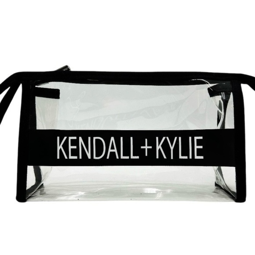 Kendall And Kylie Clear Make Up Bag Clutch See Through Wristlet Travel Pouch